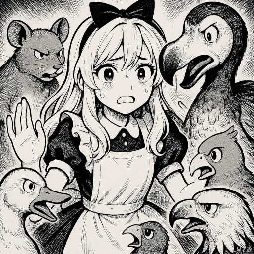 商品を求めてアリスに押し寄せる動物たち