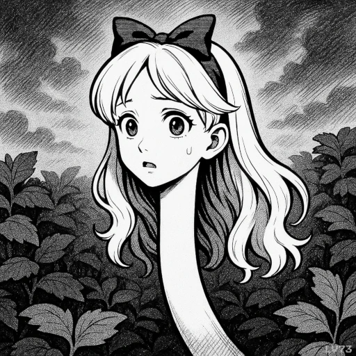 首が伸びたアリス